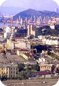 Commercial Port of Vladivostok in Russia's Far East